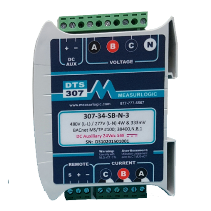 Picture of DTS 307 333mV Input AC Ultra Compact Line Powered Serial Power & Energy Sub-Meter Submeter by Measurlogic