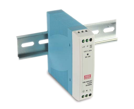 Picture of MDR-10-12 Vdc Single Output Industrial DIN Rail Power Supply by Mean Well