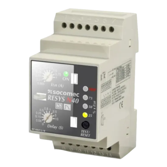 Picture of 49413130 RESYS N40 24-230V AC/DC Ground Leakage Monitoring Relay NFC Communication by Socomec
